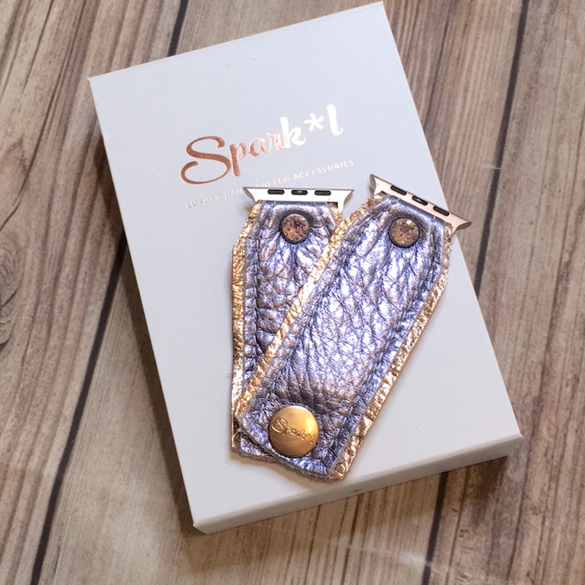 Spark*L Band Metallic Purple And Rose Gold Apple Watch Bow Band